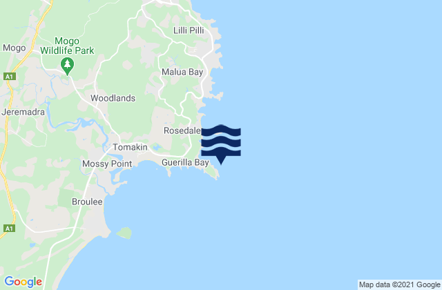 Guerilla Bay, Australiaの潮見表地図