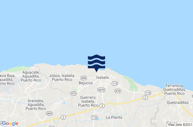 Guerrero Barrio, Puerto Ricoの潮見表地図