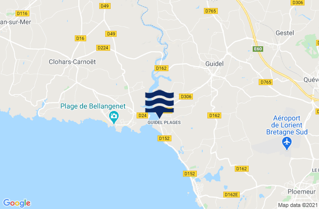 Guidel-Plage, Franceの潮見表地図