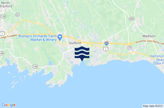 Guilford Harbor, United Statesの潮見表地図