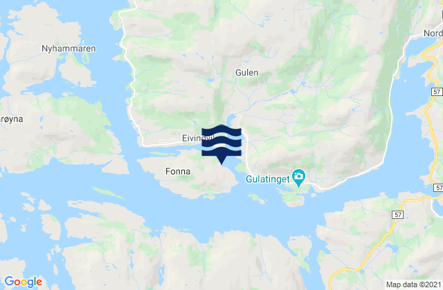 Gulen, Norwayの潮見表地図
