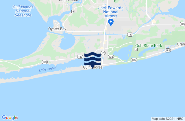 Gulf Shores, United Statesの潮見表地図
