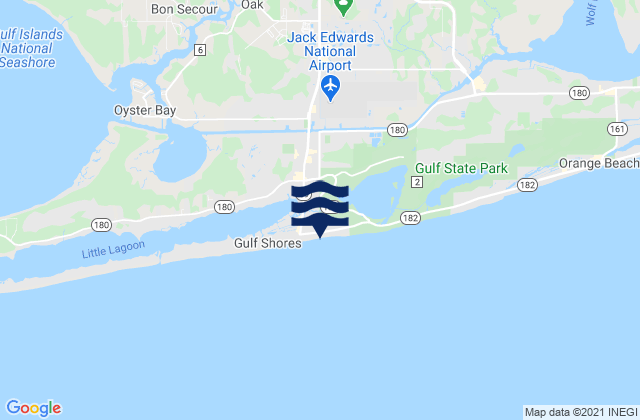 Gulf Shores ICWW, United Statesの潮見表地図