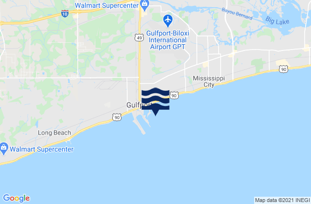 Gulfport Harbor, United Statesの潮見表地図