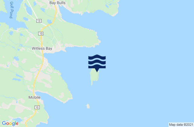 Gull Island, Canadaの潮見表地図