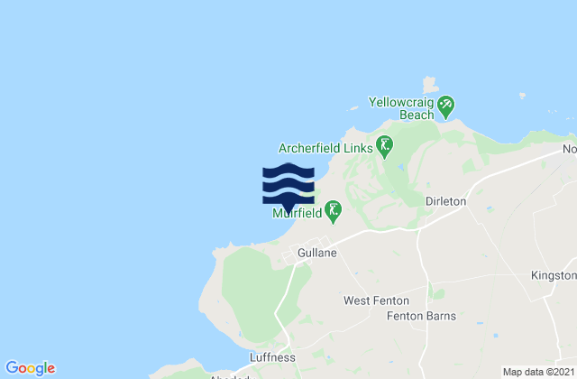 Gullane, United Kingdomの潮見表地図