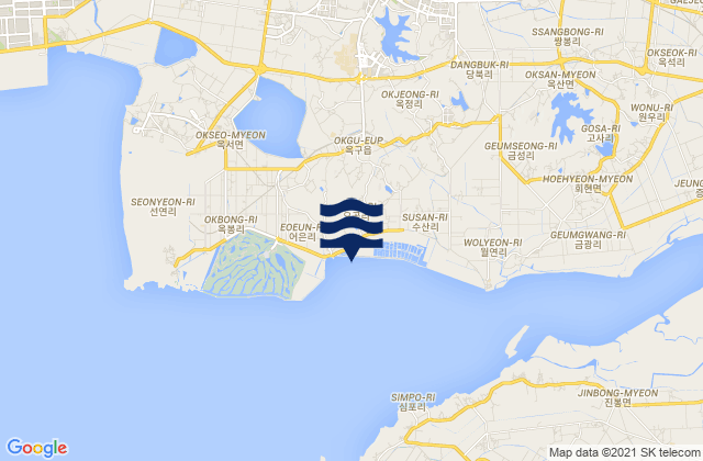 Gunsan-si, South Koreaの潮見表地図