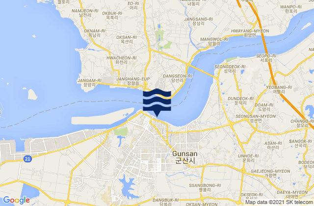 Gunsan, South Koreaの潮見表地図
