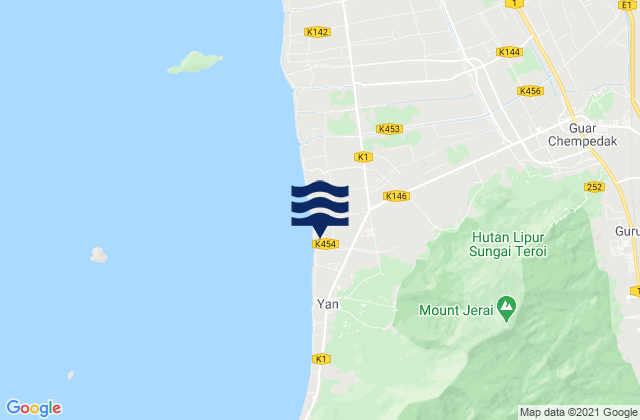 Gurun, Malaysiaの潮見表地図