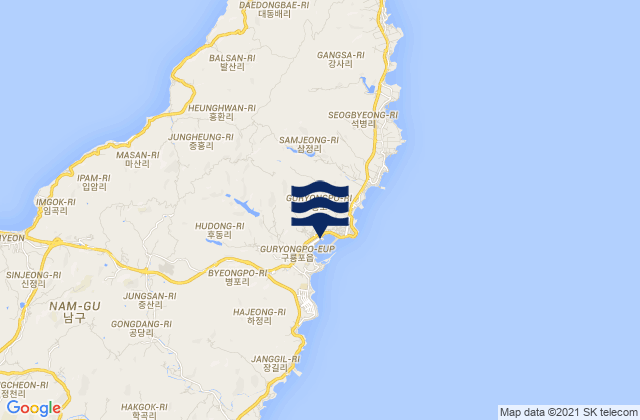 Guryongpo, South Koreaの潮見表地図