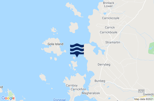 Gweedore Bay, Irelandの潮見表地図