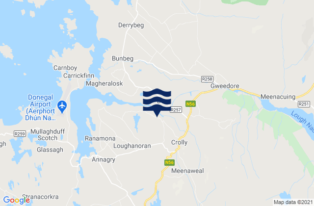Gweedore, Irelandの潮見表地図