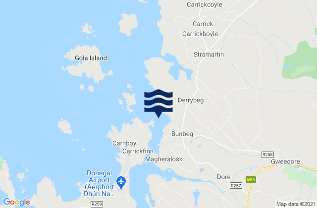 Gweedore Harbour, Irelandの潮見表地図