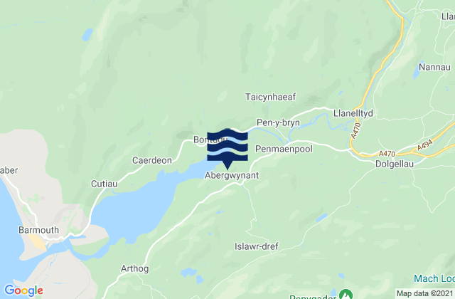 Gwynedd, United Kingdomの潮見表地図