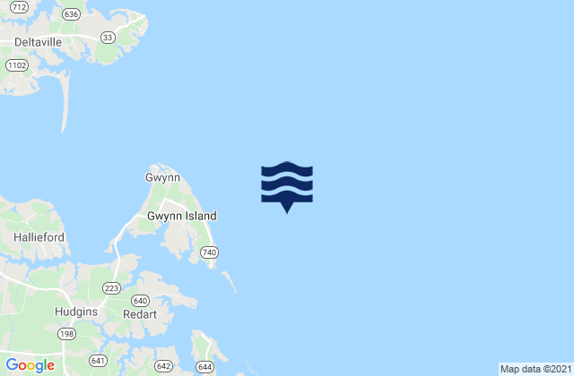 Gwynn Island 1.5 n.mi. east of, United Statesの潮見表地図