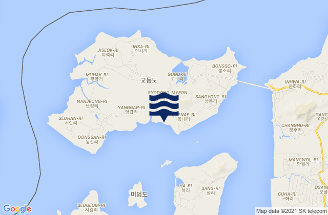 Gyodong, South Koreaの潮見表地図