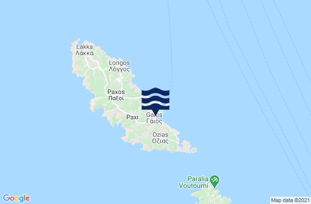 Gáïos, Greeceの潮見表地図