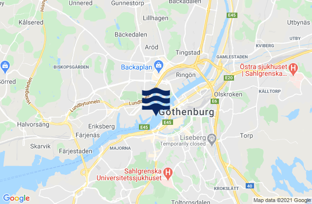 Göteborgs stad, Swedenの潮見表地図