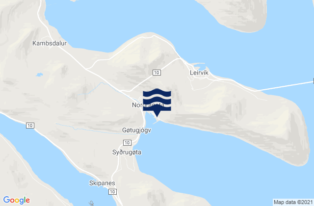 Gøta, Faroe Islandsの潮見表地図