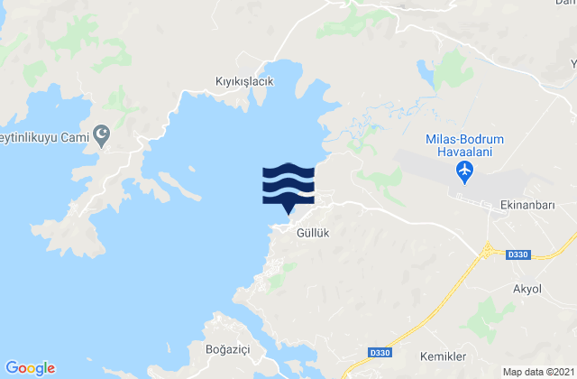 Güllük, Turkeyの潮見表地図