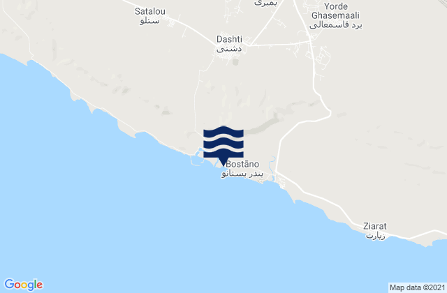 Gāvbandī, Iranの潮見表地図