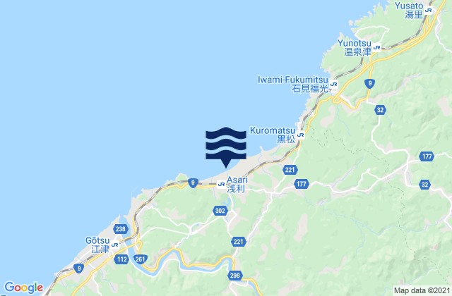 Gōtsu Shi, Japanの潮見表地図