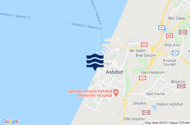 Ha Golshim, Israelの潮見表地図