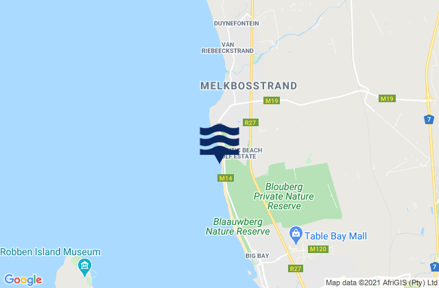 Haakgat, South Africaの潮見表地図