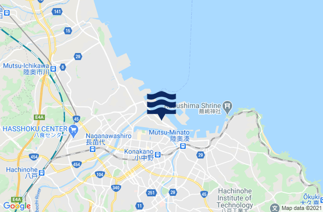 Hachinohe Shi, Japanの潮見表地図