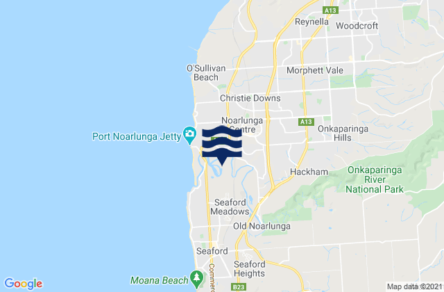 Hackham, Australiaの潮見表地図