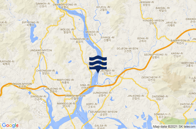 Hadong-gun, South Koreaの潮見表地図