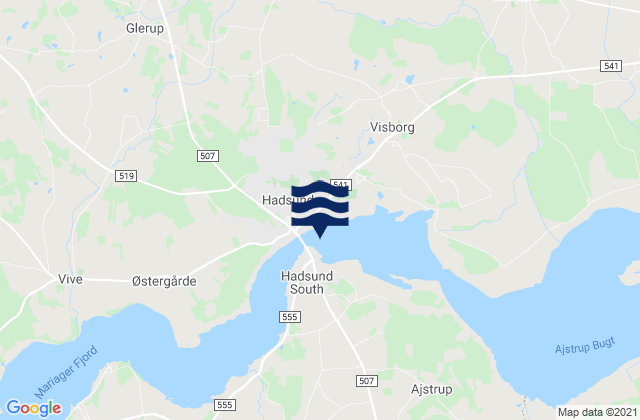 Hadsund, Denmarkの潮見表地図
