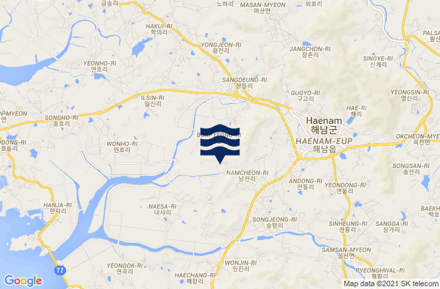 Haenam, South Koreaの潮見表地図
