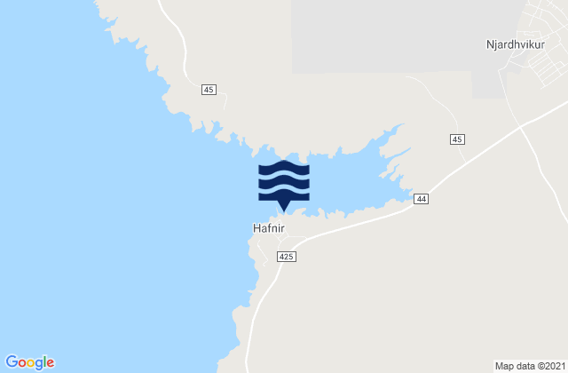 Hafnir, Icelandの潮見表地図