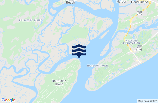 Haig Point Daufuskie Island Cooper River, United Statesの潮見表地図