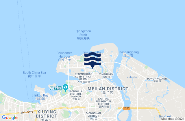 Haikou, Chinaの潮見表地図