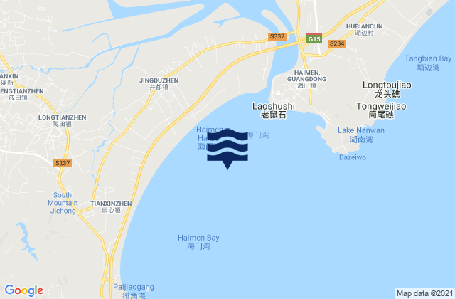 Haimen Wan, Chinaの潮見表地図