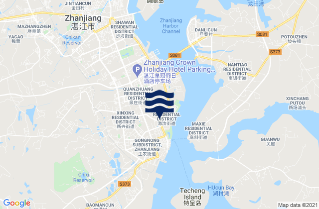 Haitou, Chinaの潮見表地図