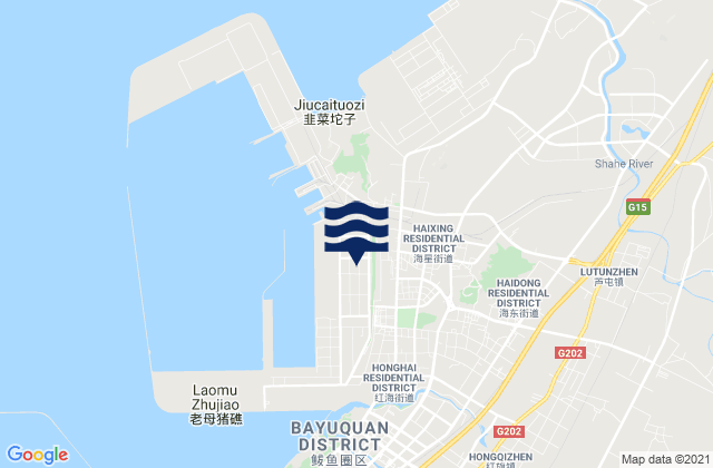 Haixing, Chinaの潮見表地図
