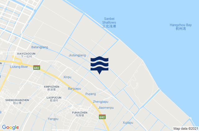 Haiyanmiao, Chinaの潮見表地図