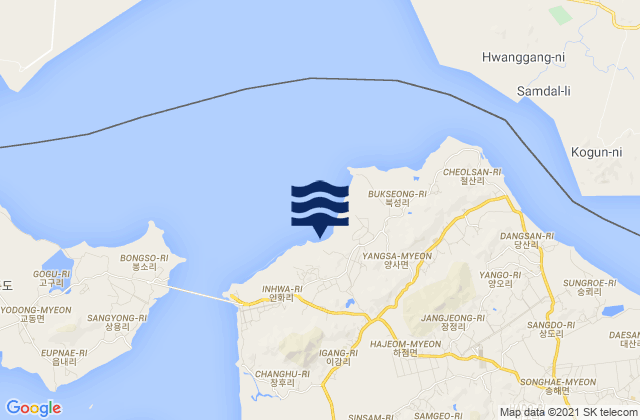 Hajeom, South Koreaの潮見表地図