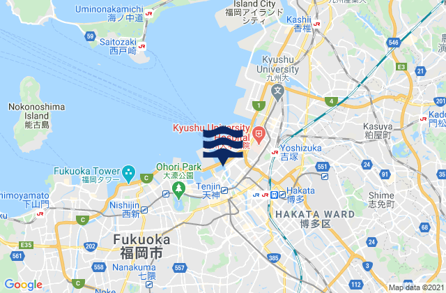 Hakata-Hunadamari, Japanの潮見表地図