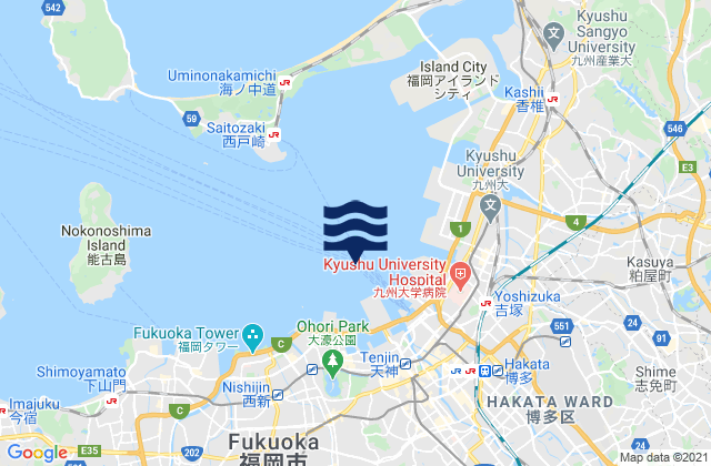 Hakata Kō, Japanの潮見表地図