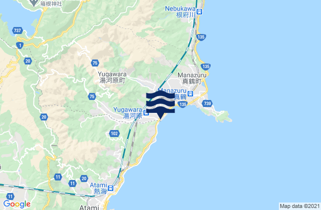Hakone, Japanの潮見表地図