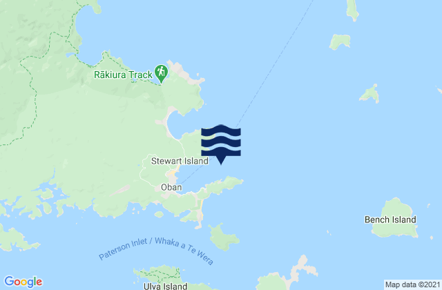 Half Moon Bay, New Zealandの潮見表地図