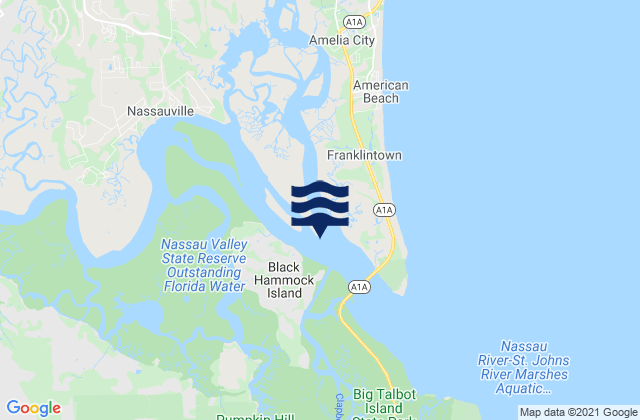 Halfmoon Island, United Statesの潮見表地図