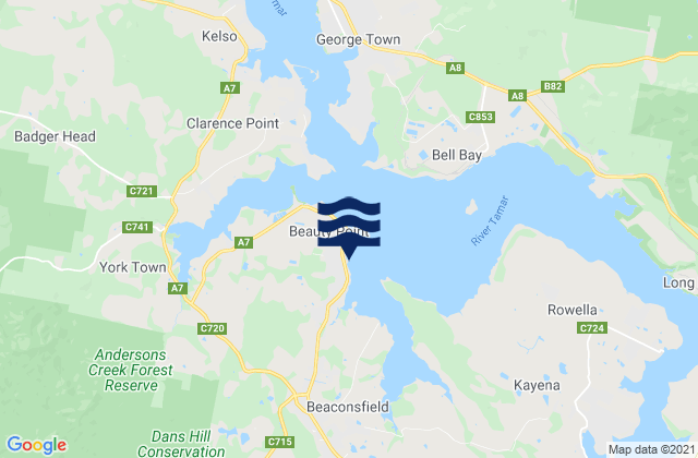 Hall Point, Australiaの潮見表地図