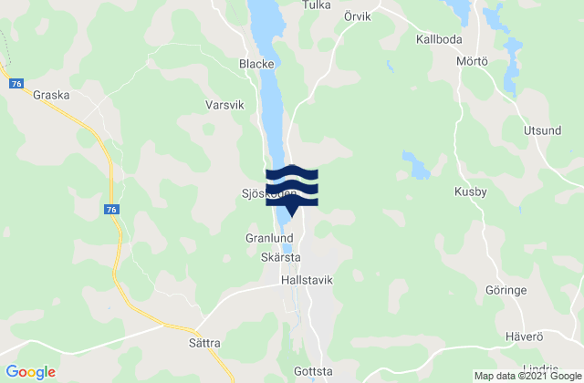Hallstavik, Swedenの潮見表地図