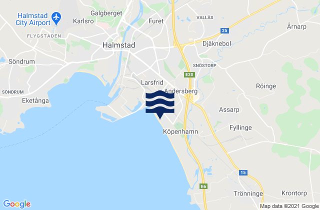 Halmstads Kommun, Swedenの潮見表地図