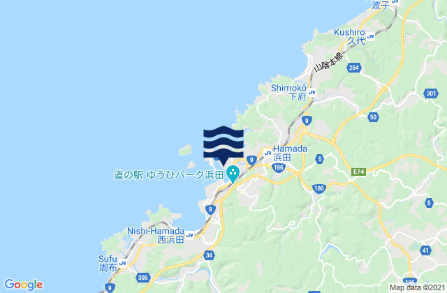 Hamada (Hampton), Japanの潮見表地図